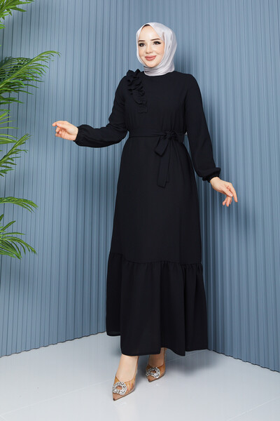 BELLİNA Kadın Yazlık Krep Kumaş Elbise