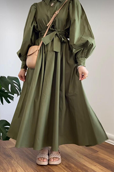 Ceylan Otantik Комплект із бавовняної спідниці-балонки кольору хакі та укороч...