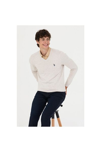 U.S. Polo Assn. Men's Basic V-Neck Sweater 100% Cotton