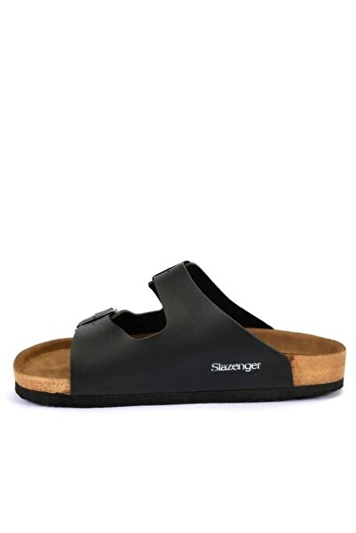 Slazenger Black Unisex Buckle Slippers