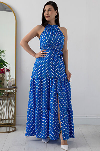 PULLIMM Puantiye Halter Yaka Elbise NY4233