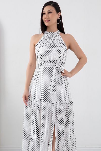 PULLIMM Rochie cu buline cu gât Halter - NY4233