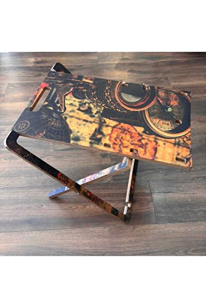 SEMENDER Ahşap Katlanabilir Boy Ayarlı Outdoor Kamp Masası Pusula