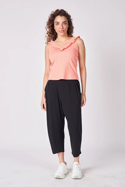 defys Women's Textured Ruffled V-Neck Blouse