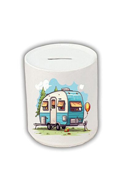 lili hediyelik Pușculiță imprimată Blue Caravan - Pușculiță din ceramică pent...