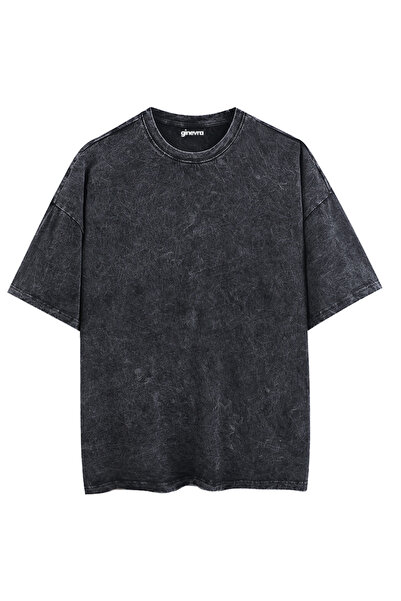 Ginevra Tricou plat supradimensionat unisex, lavabil, imprimat constant