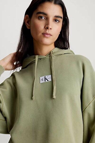Calvin Klein Washed Cotton Cropped Hoodie Kadın Sweatshirt-J20J223082L9N