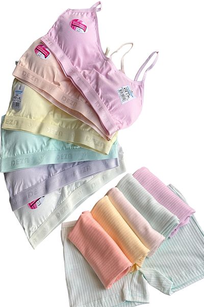 Kossiga 6-Piece String Strap Bustier and Boxer Set for Girl
