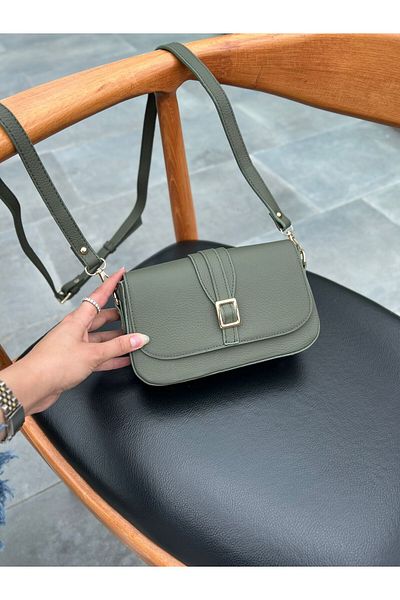 MFT Leather Design 1524 Viola Γνήσιο Δέρμα - Τσάντα Χακί