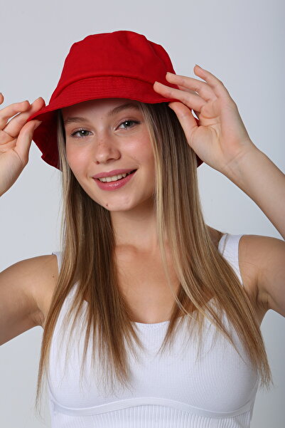 FRESCO SCARFS Γυναικείο Καλοκαιρινό Κουβά Πολύχρωμο Καπέλο ΚΟΚΚΙΝΟ