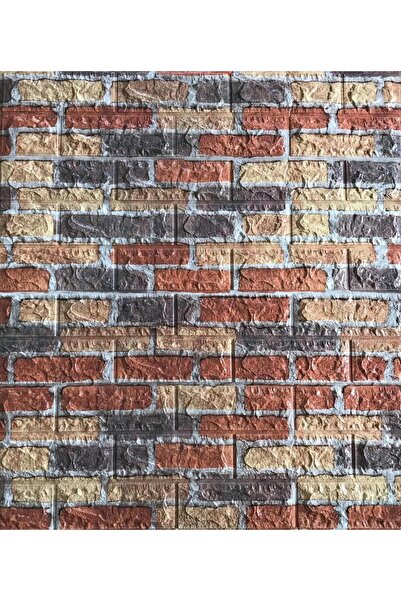 Renkli Duvarlar Kırmızı Siyah Çok Renkli Tuğla Ev Ofis Kendinden Yapışkanlı Duvar Paneli Kağıdı NW62 70X38cm 1 Adet