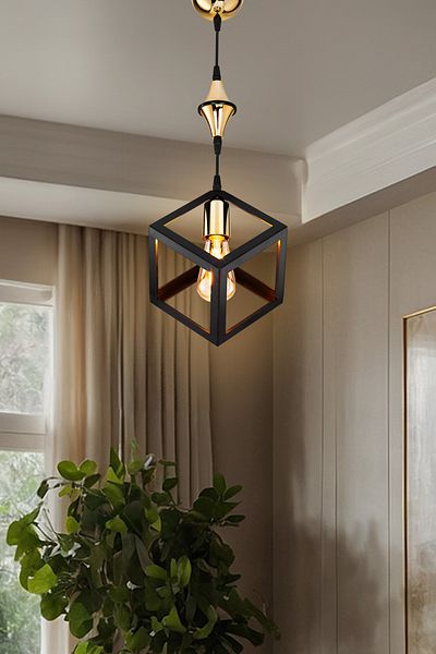 AG LightDesign Black Cube Pendant Lamp Chandelier Living Room Bedroom Kitchen Corridor Lamp