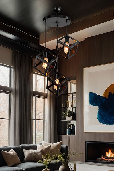 AG LightDesign Black Cube Pendant Lamp Chandelier Living Room Bedroom Kitchen Corridor Lamp