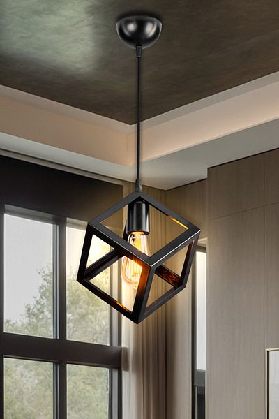 AG LightDesign Black Cube Pendant Lamp Chandelier Living Room Bedroom Kitchen Corridor Lamp