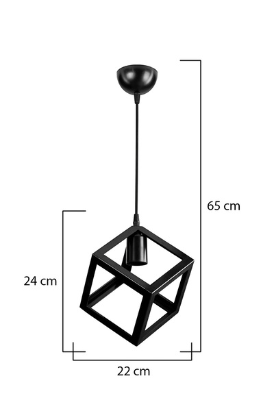 AG LightDesign Siyah Küp Sarkıt Avize Salon Yatak Odası Mutfak Koridor Lamba