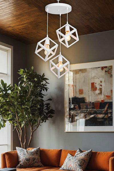 AG LightDesign White Cube Pendant Lamp Chandelier Living Room Bedroom Kitchen Corridor Lamp