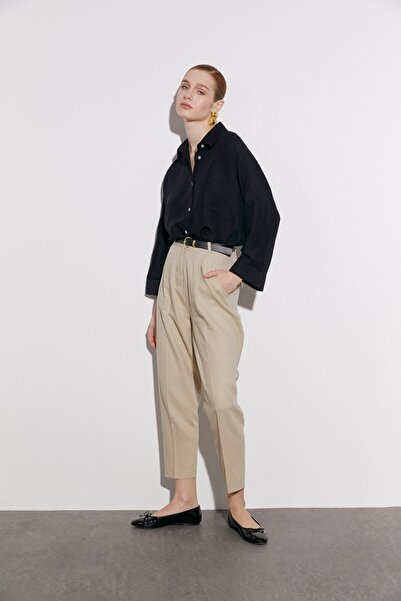 Perry 50985 KEMERLİ KETEN PANTOLON