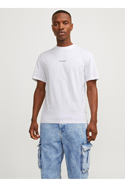Jack & Jones Bisiklet Yaka Beyaz Erkek T-Shirt JORARUBA LANDSCAPE TEE SS CREW...