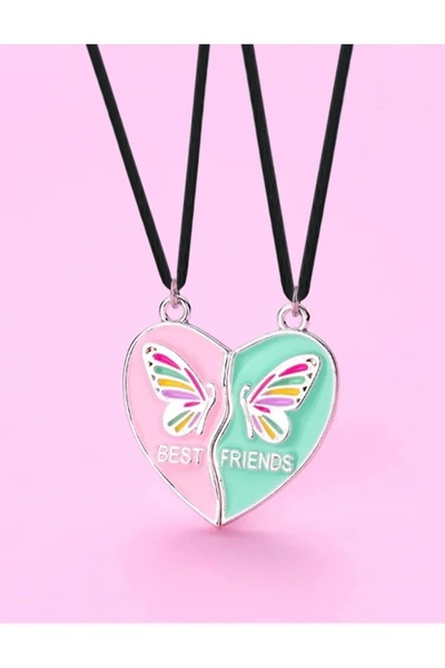 İYİ MODA 2 Adet Mıknatıslı Birleşen Kelebek Best Friends Kolye Arkadaşlık Kol...