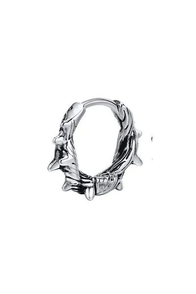 Jaida Moda Unisex Gothic Steel Hoop Earrings with Gray Pointed Figure