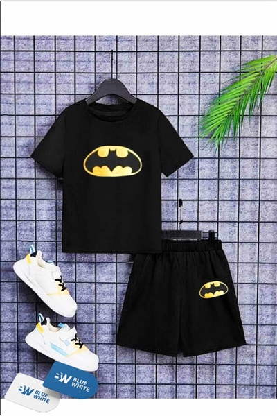 SİNSER TEKS Boy/Girl '' batman '' Set T-Shirt-Shorts εμπριμέ