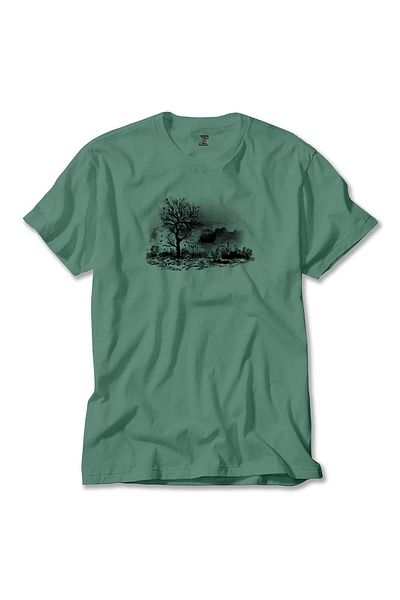 Z zepplin Πράσινο T-Shirt Black Tree Lake