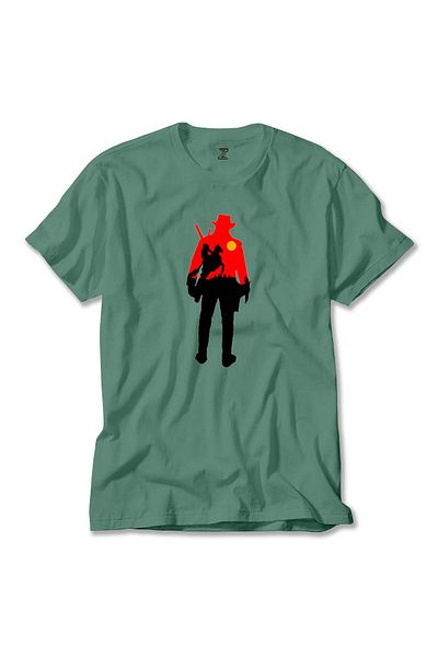 Z zepplin Red Dead Redemption 2 Cowboy Green T-Shirt