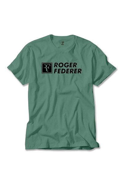 Z zepplin Πράσινο T-Shirt με κείμενο Roger Federer