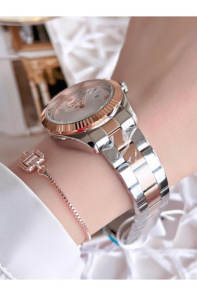FERRO 3 Atm Straw Corded Silver Color Non-Tarnish Women's Wristwatch BF21127-E
