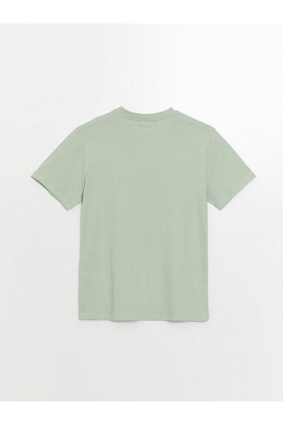 LC Waikiki Tricou bărbătesc din bumbac pieptănat cu imprimeu - Decolteu, mânecă scurtă