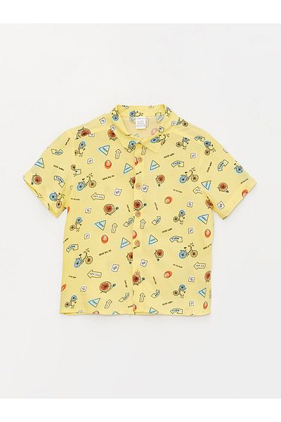 LC Waikiki Short Sleeve Printed Baby Boy Shirt