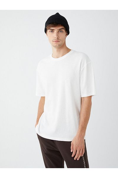 LC Waikiki Męski T-shirt z krótkim rękawem i okrągłym dekoltem
