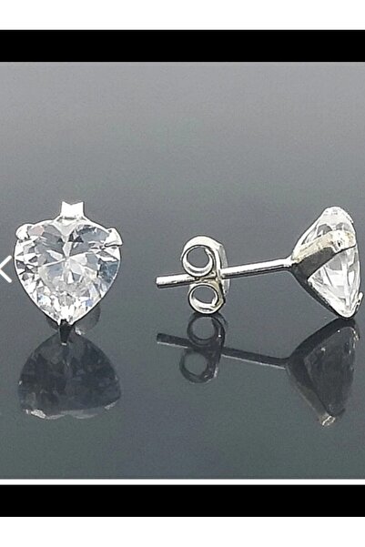 Set 925 Ayar Gümüş Zirkon Taşlı Kalp Küpe