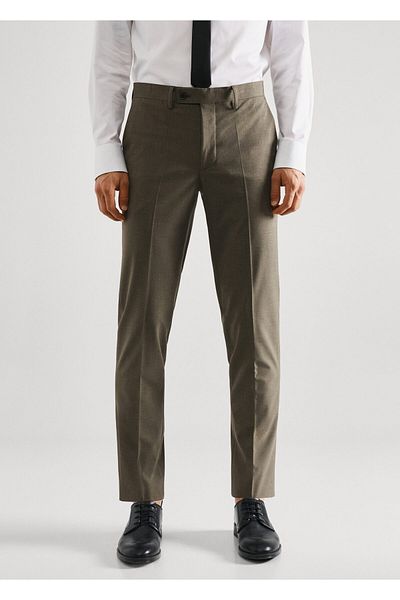 MANGO Man Pastel Green Men's Trousers57010546