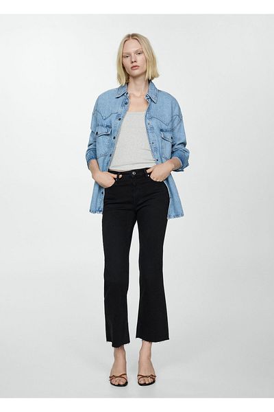 MANGO Black Denim Women's Trousers67010348