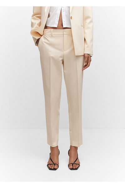 MANGO Woman Natúr női nadrág 57000365