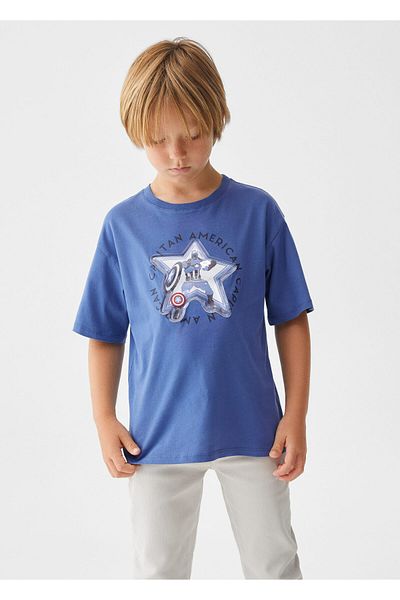 MANGO Kids Tricou Albastru Pentru Copii