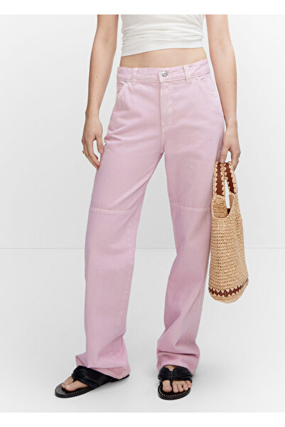 MANGO Pastel Pembe Kadın Pantolon 47038257