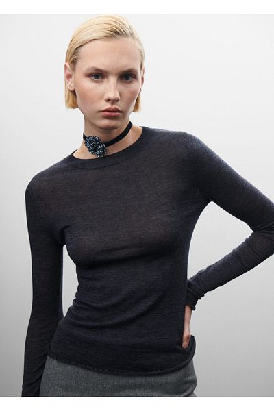 MANGO Woman Charcoal Women's Sweater57029113
