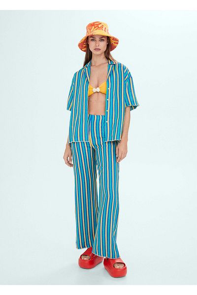 MANGO Woman Cămașă albastră de damă57040383