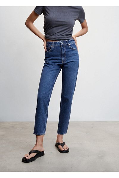 MANGO Woman Dark Denim Women's Trousers47011305