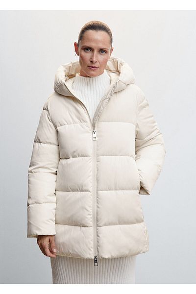 MANGO Palton de damă - Off-White, Model47040042