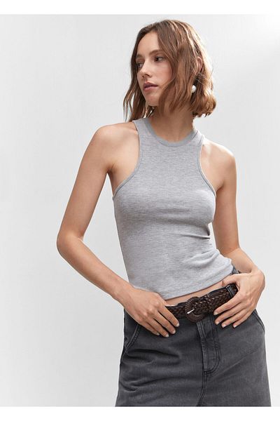MANGO Hellgraues Damen-Bustier57012886