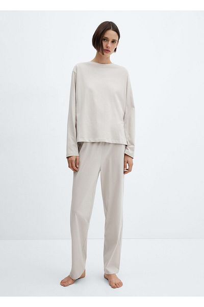 MANGO Woman Γκρι Γυναικείο Σετ Πιτζάμες57000812