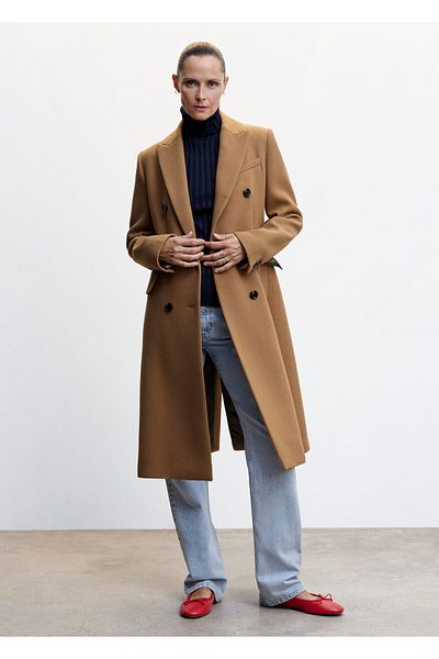 MANGO Γυναικείο παλτό Dark Camel47050096