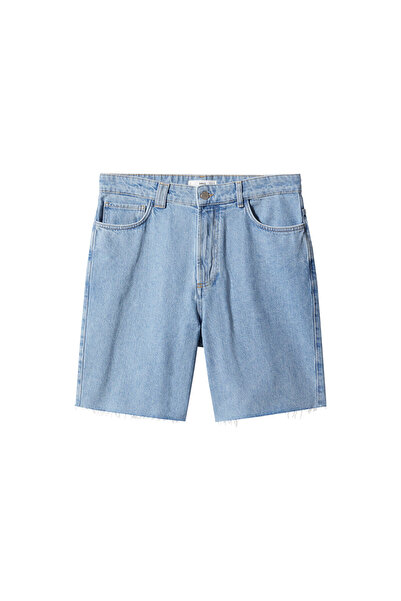 MANGO Man Orta Denim Rengi Erkek Şort 57074400