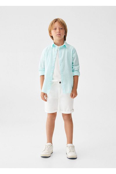 MANGO Kids Λευκό ανδρικό σορτς57093267