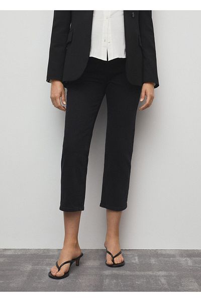 MANGO Black Denim Women's Trousers57003815