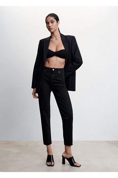 MANGO Black Denim Women's Trousers47011307