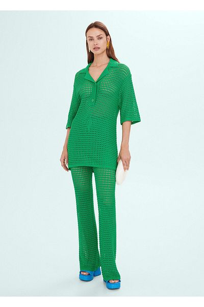 MANGO Woman Pantaloni verzi de damă57040378